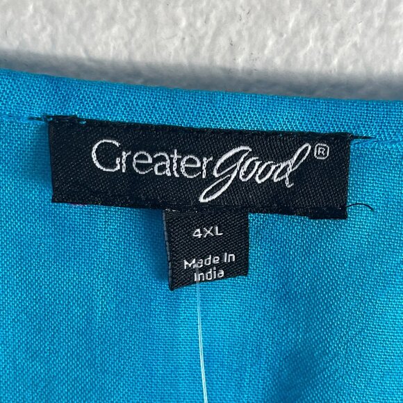 NEW Greater Good Womens Plus 4X Tunic Top Dragonfly Blue Purple V Neck Shirt - Picture 4 of 12